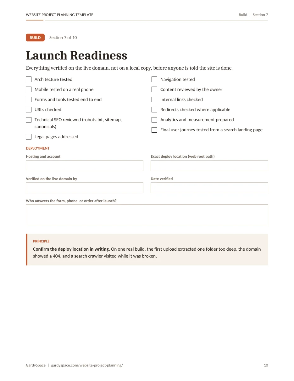 Launch readiness